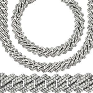 Miami Cuban Link C.Z White Gold Plated Chain